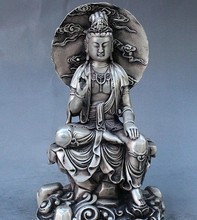YM-estatua china de cobre y bronce rojo, estatua de dragón de loto Kwan Yin Bodhisattva, 321 2024 - compra barato