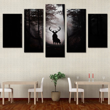 5 piece  canvas art HD print deer elk moose reindeer painting wall decorations living room  canvas art works ny-6123 2024 - buy cheap