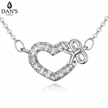 DAN'S element marca AAA Zirconia Micro incrustaciones moda Arco y corazón colgante collar para las mujeres madre 123008 2024 - compra barato