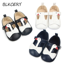 Newborn Baby First Walkers Mary Jane Shoes for Girl Soft PU Leather Cute Swan Moccasins Footwear Toddler Slippers Infant Loafers 2024 - buy cheap