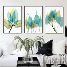 Nordic Decoration Home Posters Green Leaf Watercolor Plants Canvas Art Painting Modern Wall Art Print Picture Can Be Customized 2024 - buy cheap