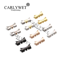 Carlywet-pulseira de relógio, 13, 17, 19, 20, 22mm, aço inoxidável, prata, meio polido, ponta curvada, 2 peças, tira rolex 2024 - compre barato