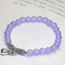 New fashion 6mm natural violet stone chalcedony jades round beads strand bracelet weddings gift diy jewelry making 7.5inch B1968 2024 - buy cheap