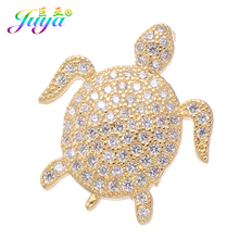 Juya DIY Jewelry Findings Supplies Micro Pave Zircon Copper Turtle Charm Pendants For Women Men Handmade Pendants Jewelry Making 2024 - buy cheap