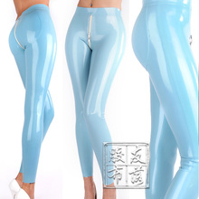 Women Latex Leggings 3D HIPS CUT CROTCH ZIP SKINNY LEGGINGS 2024 - buy cheap