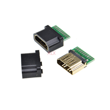 5PCS 19PIN 19P HDMI FEMale Jack/socket connector with PCB Board Solder Type with plastic shell 2024 - buy cheap