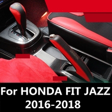 Leather Center Console Gear Shift decorative Sleeve Handbrake Protective Sleeve Interior decoration For HONDA FIT JAZZ 2016-2018 2024 - buy cheap