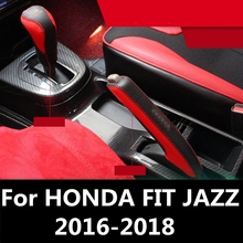 Funda decorativa para consola central de cuero, funda decorativa para freno de mano, decoración Interior para HONDA FIT JAZZ 2016-2018 2024 - compra barato