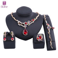 Collar de circonia cúbica AAAAA para mujer, aretes, pulsera, anillo, conjunto de joyas, Moda para baile de graduación, novia 2024 - compra barato