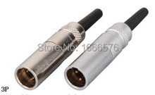 wholesale 50 pcs/lot 3 pin Male Mini XLR Audio Microphone connector -118 2024 - buy cheap