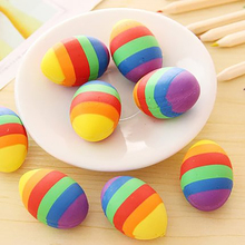 1PC Colorful Egg Shape Eraser Cute Pencil Erasers Student Stationery Primary School Office Supplies Kids Prize Reward Gift 2024 - buy cheap