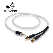 ATAUDIO Hifi 3.5mm to 2RCA  Cable Hi-end Copper and Silver-plated 3.5 Aux to Dual  RCA Audio Cable 2024 - buy cheap