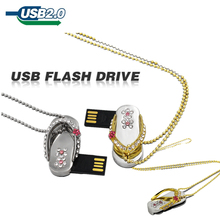 2018 New Fashion USB Flash drive Memory Stick U Disk Pendrive pen drive metal crystal diamon slippers gift 8GB 16GB 32GB 64GB 2024 - buy cheap