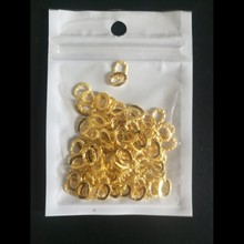 Moldura de criação de metal em forma oval, adesivo de ouro para unhas, acessórios de liga diy para decoração de unhas de manicure js12 com 10 peças 2024 - compre barato