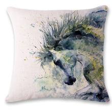 Funda de almohada con estampado de caballo y animal, cubierta de cojín de sofá para el hogar, cómoda, 45x45, venta comercial 2024 - compra barato