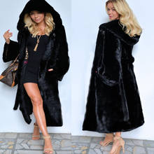 Long Sleeve Thick Warm Overcoat Luxury Women Faux Fur Coat Casual Hood Parka Ladies Trench Jacket Outwear 2024 - buy cheap