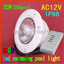 Luz de piscina led 35w558pçs, led embutido, 35w, rgb, submersa com controle remoto 2024 - compre barato