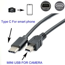 Кабель TYPE C-mini usb OTG для камеры canon SX120 A510 A520 A530 A540 A550 A560 A570 для редактирования фотографий и видео 2024 - купить недорого