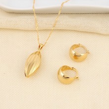 Bangrui-Conjunto de collar y pendientes etíopes, conjunto de joyería de Color dorado, estilo africano, nupcial, Árabe 2024 - compra barato