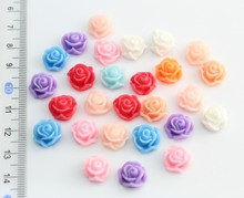 250pcs small 12mm rose blossom resin cabochons pastel decoden assorted kawaii elegant rosette resin roses 2024 - buy cheap