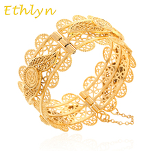 Ethlyn-brazalete con hexagrama grande y Hamsa para mujer, pulsera ancha, Color dorado, árabe, estilo de Oriente Medio, B48B 2024 - compra barato