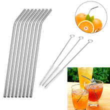 4/6/8pcs Metal Straw Reusable Drinking Stainless Steel Straw with Cleaner Brush for Mugs Bar Accessories dropshipping 2024 - buy cheap