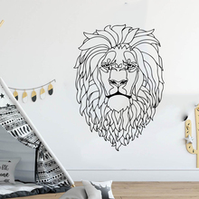 Большая сафари Геометрическая голова льва Наклейка на стену детская комната мультфильм Африка Лев животное джунгли Наклейка на стену виниловый Декор 2024 - купить недорого