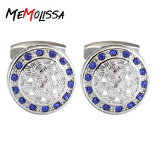 MeMolissa 3 pairs Fashion shirt Cufflinks for mens Brand buttons Blue Crystal cufflinks For Wedding Gift High Quality Jewelry 2024 - buy cheap