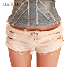 Summer Short Jeans Bandage Denim Shorts Women Sexy Mini Hot Drawstring Shorts 2024 - buy cheap