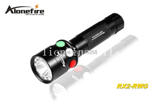 Rx2-rwg alonefire cree xp-e q5 led vermelho luz verde branco multi-função lâmpada de sinal lanterna tocha 2024 - compre barato