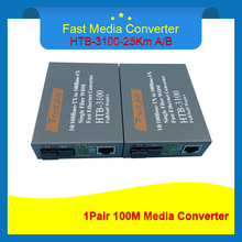 1 Pair HTB-3100AB 10/100M Optical Fiber Media Converter to RJ45 Transceiver Single Fiber Single Mode Converter 25km SC 10/100M 2024 - buy cheap