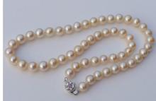 women gift Jewelry  Clasp 17INCH AAA Natural  AKOYA PERFECT 8-8.5 MM WHITE PEARL NECKLACE 2024 - buy cheap