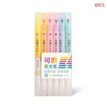 6 Colors /6pcs Double Head Erasable Highlighter Pen Marker Pastel Liquid Chalk Fluorescent Pencil Drawing Stationery 2024 - buy cheap