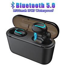 Bluetooth 5,0 мини Беспроводной наушники HBQ наушники Handsfree спортивные наушники гарнитура с зарядным устройством для телефона 2024 - купить недорого