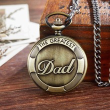 Vintage Bronze Pocket Watch 2020 THE GREANDPA DAD Men FOB Chain Pendent Retro  Quartz Pocket watches Gifts  Relogio De Bolso 2024 - buy cheap