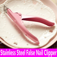 False Nail Clipper Fake Nail Clipper Nail Cutter Stainless Steel Acrylic Gel Nail Art Tools Tips Manicure Trimming Pink Retail 2024 - buy cheap