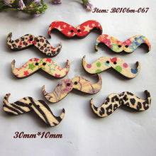 Scrapbooking materials 50pcs mixed Moustache buttons wood painting scrapbook buttons sewing craft decorative accessories 2024 - buy cheap