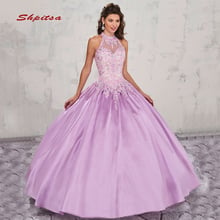 Бальное платье принцессы Quinceanera платья для девочек атласные маскарадное для выпускного вечера Сладкие 16 Платья бальное платье s vestido de 15 anos baile 2024 - купить недорого