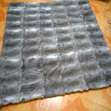 Alfombra de piel de conejo gris, manta de piel auténtica Natural para cama, alfombra decorativa para dormitorio y decoración del hogar 2024 - compra barato