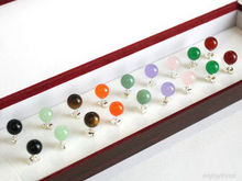 8PAIR Black  Red Purple Pink Green Orange  Tigereye 925  Stud Earrings can choose (A0425) 2024 - buy cheap