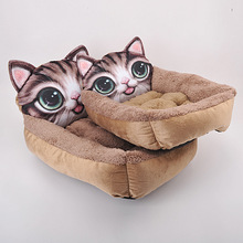 3D кошка реалистичный рисунок кровать для питомца мягкий Питомник теплый мягкий коврик мопса дом для собаки кошка щенок кровать скамейка для собак 2024 - купить недорого