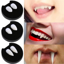 2 unidades/juego de dentaduras de vampiro zombi, dientes de fantasma demonio, colmillos, traje con accesorios, vestido de fiesta, accesorio de disfraz 2024 - compra barato