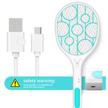 New Hot Sale USB Rechargeable Electric Mosquito Flying Swatter Bug Zapper Racket Insects Killer With LED Illumination 2024 - buy cheap