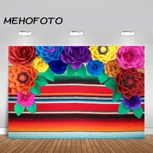 Mexican Fiesta Stripes Photography Backdrop Cinco De Mayo Mexican Festival Colorful Flower Birthday Party Background 2024 - buy cheap