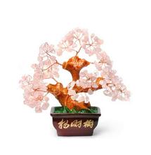 Árbol de artesanía de cristal natural, árbol feng shui de la suerte como mascota, con riqueza y tesoro, rosa, 1716 2024 - compra barato
