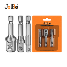 JelBo 3Pcs/set 1/4 3/8 1/2 Inch Hex Shank Socket Adapter Chrome Vanadium Steel Hex socket bits to Impact Driver Drill Bit 2024 - buy cheap