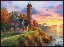 Needlework for embroidery DIY French DMC High Quality - Counted Cross Stitch Kits 14 ct Oil painting - The Old Lighthouse 2024 - buy cheap