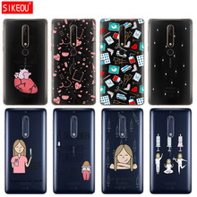 silicone cover phone case for Nokia 5 3 6 7 PLUS 8 9 /Nokia 6.1 6 2018 Cartoon Medicine Nurse transparent shell 2024 - buy cheap