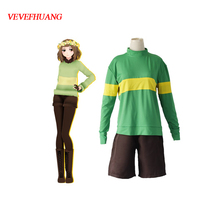 VEVEFHUANG Game Undertale Protagonist Frisk Chara Hoodie Sweater Top Shirt Shorts Cosplay Costume Undertale Protagonist Frisk Co 2024 - buy cheap