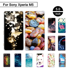 Окрашенный чехол для Sony Xperia M5 E5603 E5606 E5653, задняя крышка для Sony Xperia m5, мягкие чехлы из ТПУ для Sony Xperia M 5 2024 - купить недорого